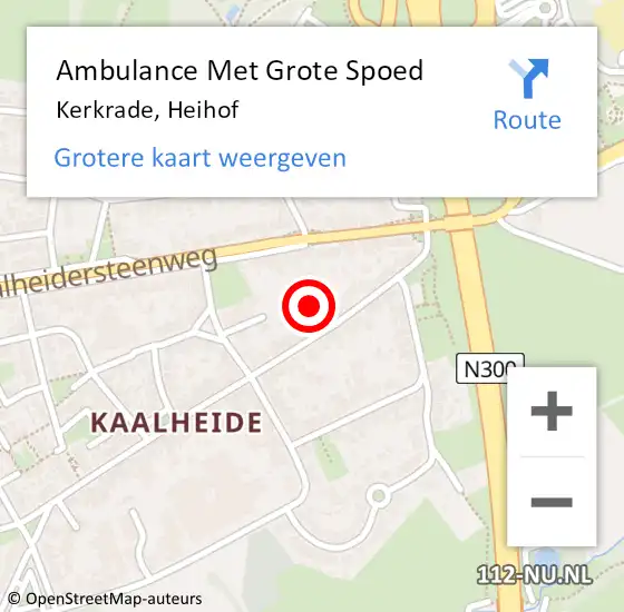 Locatie op kaart van de 112 melding: Ambulance Met Grote Spoed Naar Kerkrade, Heihof op 24 april 2014 17:42