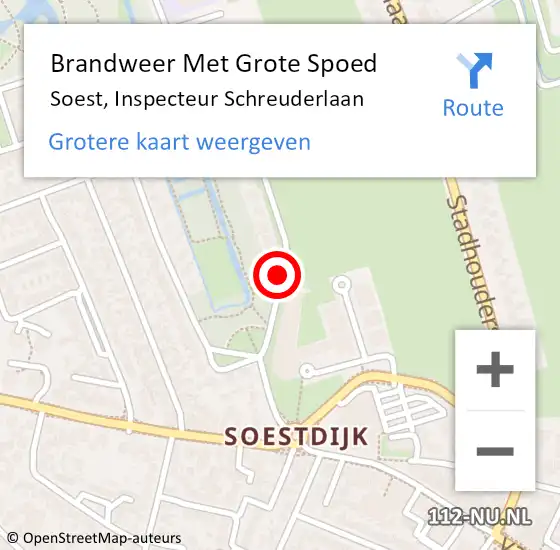 Locatie op kaart van de 112 melding: Brandweer Met Grote Spoed Naar Soest, Inspecteur Schreuderlaan op 4 januari 2020 20:45