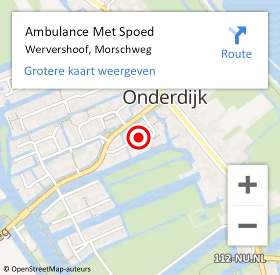 Locatie op kaart van de 112 melding: Ambulance Met Spoed Naar Wervershoof, Morschweg op 4 januari 2020 22:53