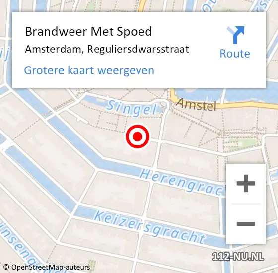 Locatie op kaart van de 112 melding: Brandweer Met Spoed Naar Amsterdam, Reguliersdwarsstraat op 5 januari 2020 00:33