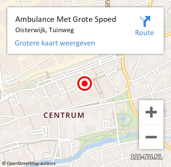 Locatie op kaart van de 112 melding: Ambulance Met Grote Spoed Naar Oisterwijk, Tuinweg op 5 januari 2020 01:10