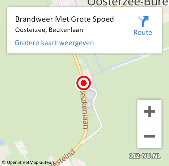 Locatie op kaart van de 112 melding: Brandweer Met Grote Spoed Naar Oosterzee, Beukenlaan op 5 januari 2020 01:31