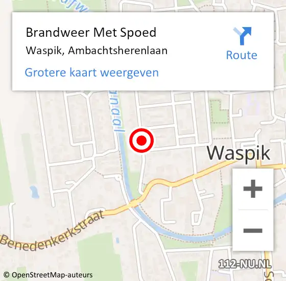 Locatie op kaart van de 112 melding: Brandweer Met Spoed Naar Waspik, Ambachtsherenlaan op 5 januari 2020 07:24