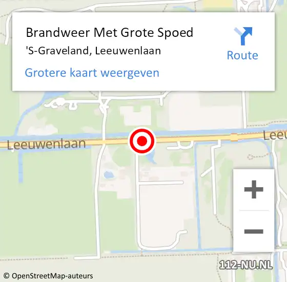 Locatie op kaart van de 112 melding: Brandweer Met Grote Spoed Naar 'S-Graveland, Leeuwenlaan op 5 januari 2020 09:39