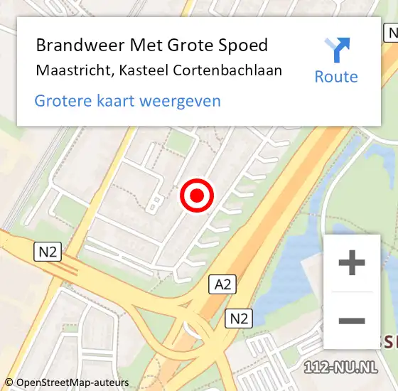 Locatie op kaart van de 112 melding: Brandweer Met Grote Spoed Naar Maastricht, Kasteel Cortenbachlaan op 5 januari 2020 11:26