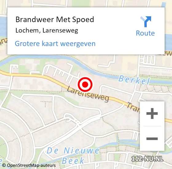 Locatie op kaart van de 112 melding: Brandweer Met Spoed Naar Lochem, Larenseweg op 24 april 2014 19:16