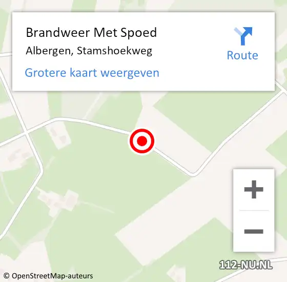 Locatie op kaart van de 112 melding: Brandweer Met Spoed Naar Albergen, Stamshoekweg op 24 april 2014 19:22