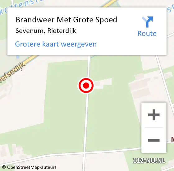 Locatie op kaart van de 112 melding: Brandweer Met Grote Spoed Naar Sevenum, Rieterdijk op 5 januari 2020 16:55