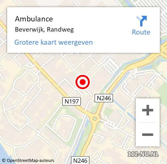 Locatie op kaart van de 112 melding: Ambulance Beverwijk, Randweg op 5 januari 2020 16:55