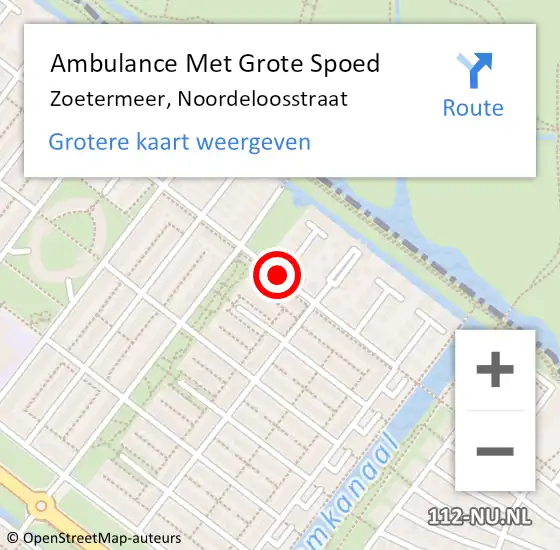 Locatie op kaart van de 112 melding: Ambulance Met Grote Spoed Naar Zoetermeer, Noordeloosstraat op 5 januari 2020 17:36