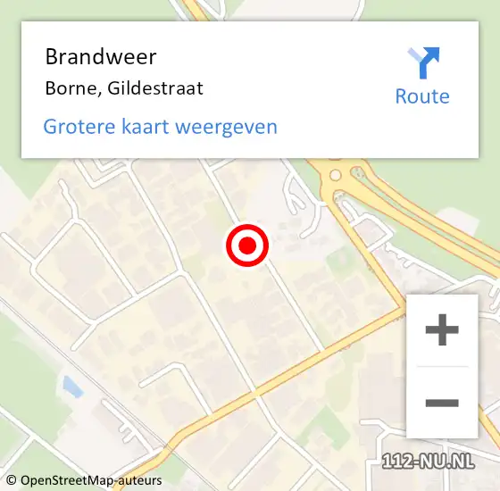 Locatie op kaart van de 112 melding: Brandweer Borne, Gildestraat op 5 januari 2020 18:25