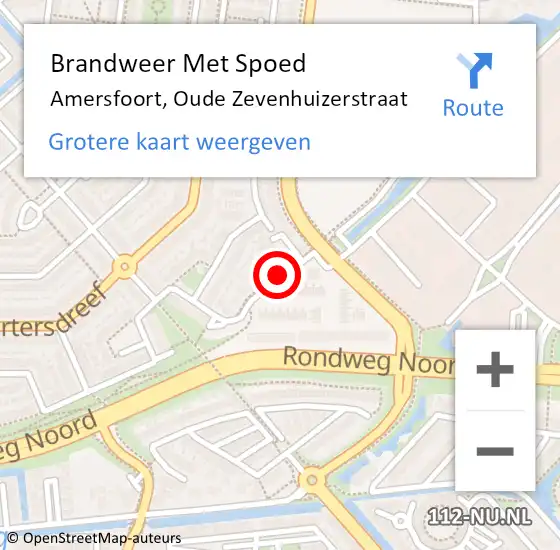 Locatie op kaart van de 112 melding: Brandweer Met Spoed Naar Amersfoort, Oude Zevenhuizerstraat op 5 januari 2020 19:41