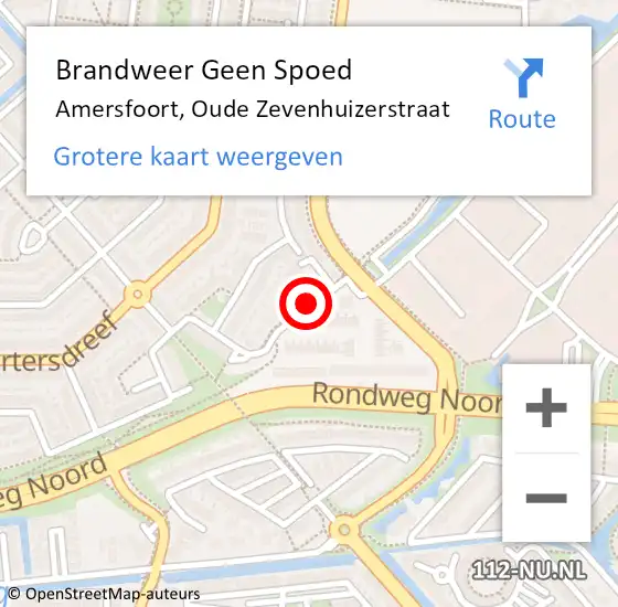 Locatie op kaart van de 112 melding: Brandweer Geen Spoed Naar Amersfoort, Oude Zevenhuizerstraat op 5 januari 2020 19:46