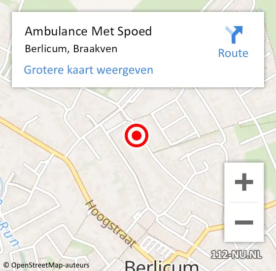 Locatie op kaart van de 112 melding: Ambulance Met Spoed Naar Berlicum, Braakven op 5 januari 2020 20:20