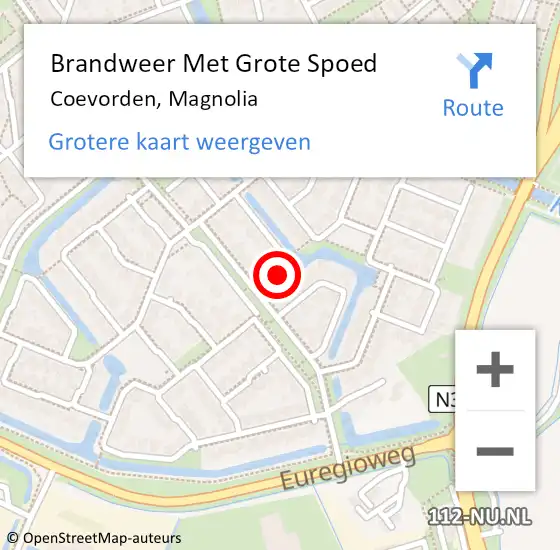 Locatie op kaart van de 112 melding: Brandweer Met Grote Spoed Naar Coevorden, Magnolia op 24 april 2014 19:41