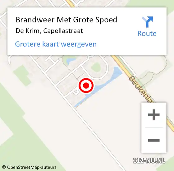 Locatie op kaart van de 112 melding: Brandweer Met Grote Spoed Naar De Krim, Capellastraat op 24 april 2014 19:45