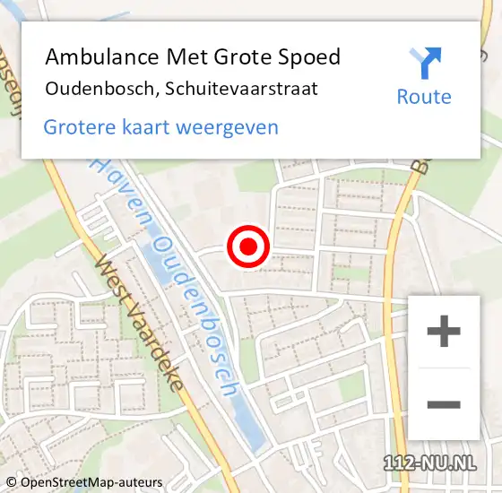 Locatie op kaart van de 112 melding: Ambulance Met Grote Spoed Naar Oudenbosch, Schuitevaarstraat op 5 januari 2020 23:03