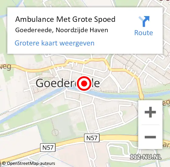 Locatie op kaart van de 112 melding: Ambulance Met Grote Spoed Naar Goedereede, Noordzijde Haven op 5 januari 2020 23:13