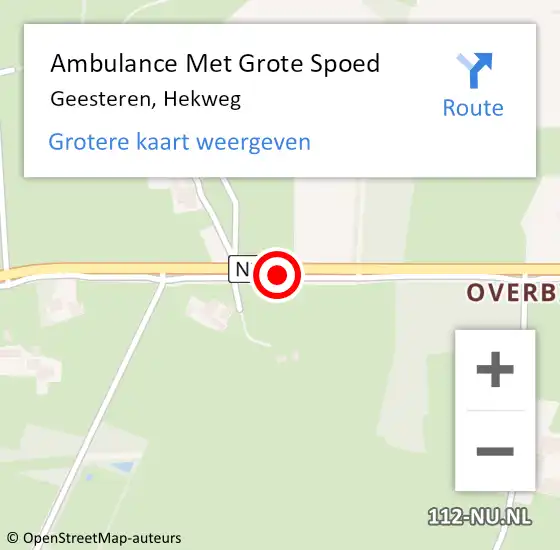 Locatie op kaart van de 112 melding: Ambulance Met Grote Spoed Naar Geesteren, Hekweg op 5 januari 2020 23:53