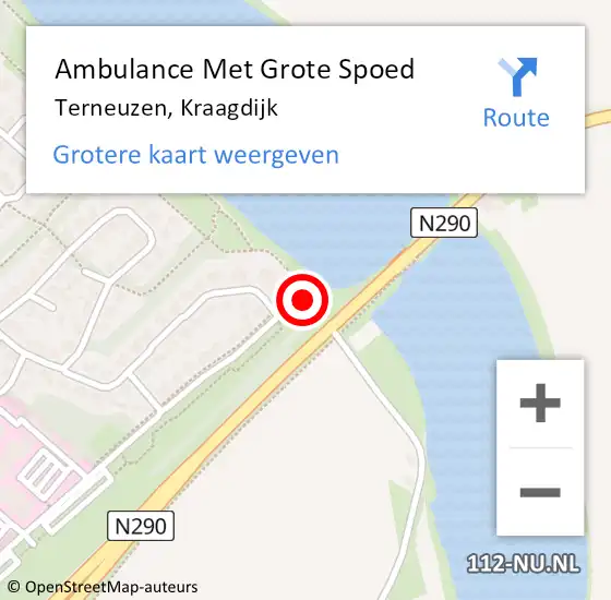 Locatie op kaart van de 112 melding: Ambulance Met Grote Spoed Naar Terneuzen, Kraagdijk op 24 april 2014 20:04