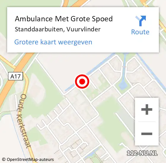 Locatie op kaart van de 112 melding: Ambulance Met Grote Spoed Naar Standdaarbuiten, Vuurvlinder op 6 januari 2020 05:15