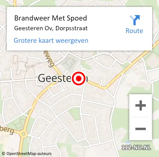 Locatie op kaart van de 112 melding: Brandweer Met Spoed Naar Geesteren Ov, Dorpsstraat op 6 januari 2020 07:05