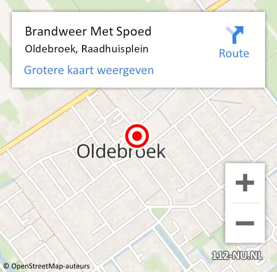 Locatie op kaart van de 112 melding: Brandweer Met Spoed Naar Oldebroek, Raadhuisplein op 24 april 2014 20:21