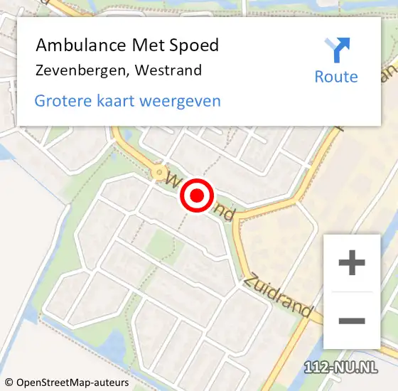 Locatie op kaart van de 112 melding: Ambulance Met Spoed Naar Zevenbergen, Westrand op 6 januari 2020 09:38