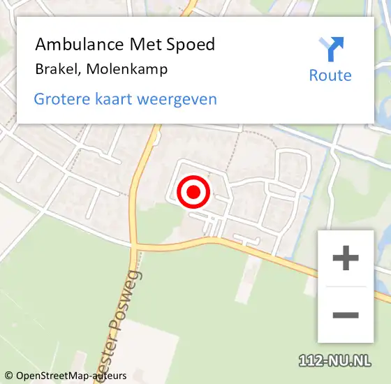 Locatie op kaart van de 112 melding: Ambulance Met Spoed Naar Brakel, Molenkamp op 6 januari 2020 10:49