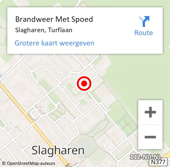 Locatie op kaart van de 112 melding: Brandweer Met Spoed Naar Slagharen, Turflaan op 24 april 2014 20:36