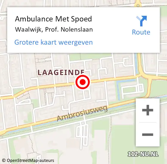 Locatie op kaart van de 112 melding: Ambulance Met Spoed Naar Waalwijk, Prof. Nolenslaan op 6 januari 2020 11:16