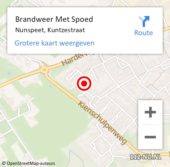 Locatie op kaart van de 112 melding: Brandweer Met Spoed Naar Nunspeet, Kuntzestraat op 24 april 2014 20:40