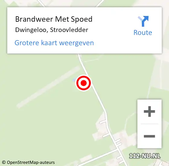 Locatie op kaart van de 112 melding: Brandweer Met Spoed Naar Dwingeloo, Stroovledder op 24 april 2014 20:46