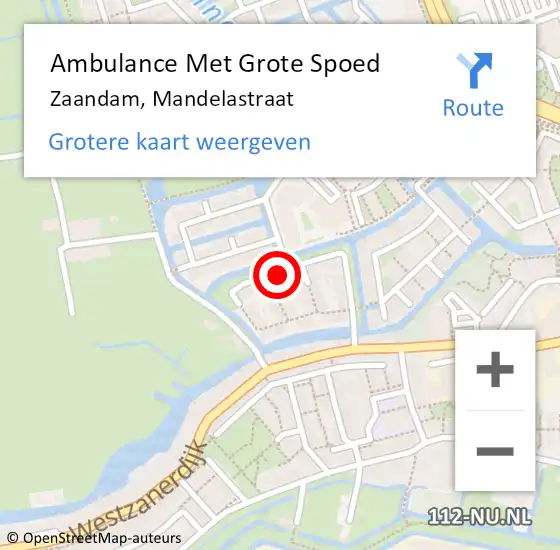 Locatie op kaart van de 112 melding: Ambulance Met Grote Spoed Naar Zaandam, Mandelastraat op 6 januari 2020 12:47