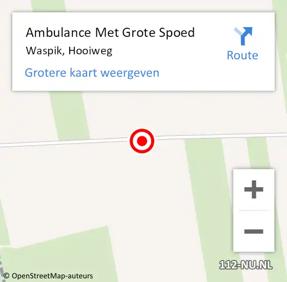 Locatie op kaart van de 112 melding: Ambulance Met Grote Spoed Naar Waspik, Hooiweg op 6 januari 2020 15:51