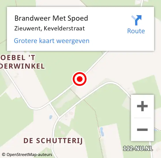 Locatie op kaart van de 112 melding: Brandweer Met Spoed Naar Zieuwent, Kevelderstraat op 6 januari 2020 16:39