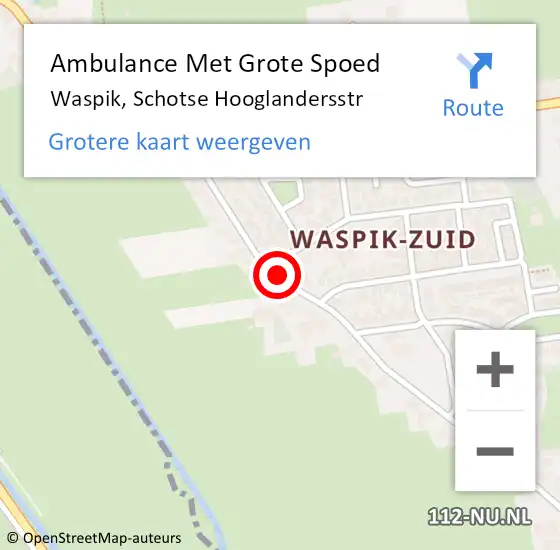 Locatie op kaart van de 112 melding: Ambulance Met Grote Spoed Naar Waspik, Schotse Hooglandersstr op 6 januari 2020 17:01