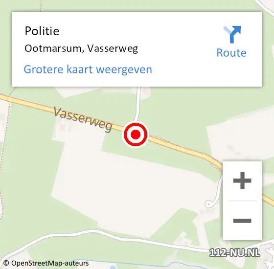 Locatie op kaart van de 112 melding: Politie Ootmarsum, Vasserweg op 6 januari 2020 17:48