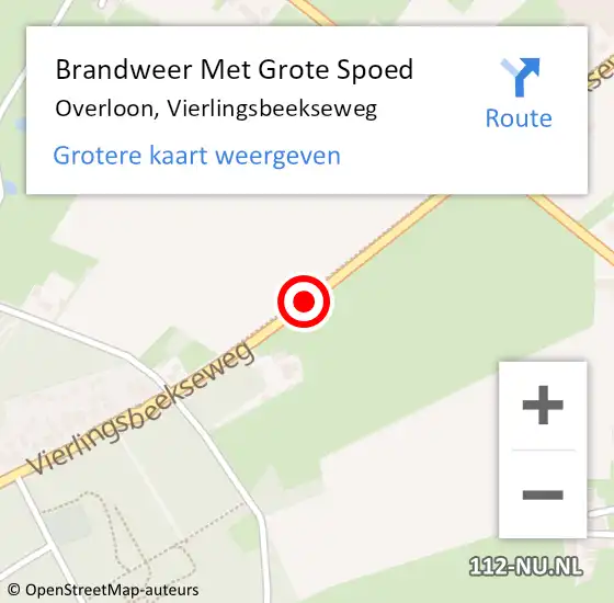 Locatie op kaart van de 112 melding: Brandweer Met Grote Spoed Naar Overloon, Vierlingsbeekseweg op 6 januari 2020 19:17