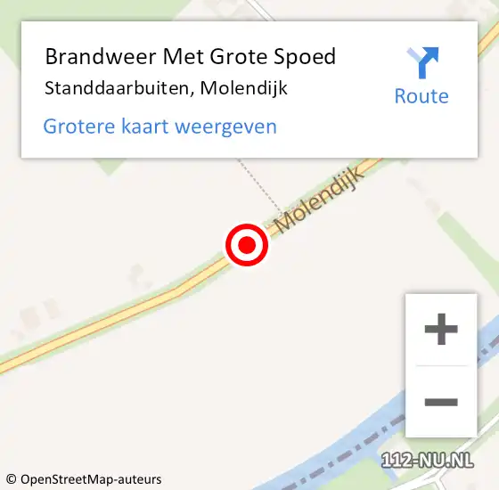 Locatie op kaart van de 112 melding: Brandweer Met Grote Spoed Naar Standdaarbuiten, Molendijk op 6 januari 2020 21:17