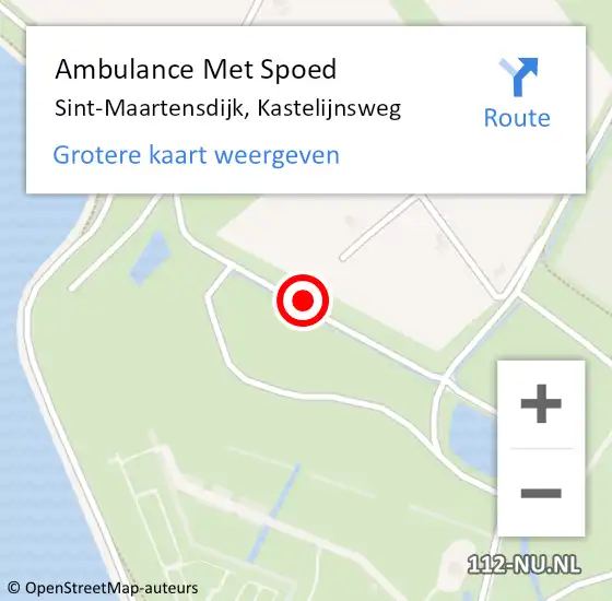 Locatie op kaart van de 112 melding: Ambulance Met Spoed Naar Sint-Maartensdijk, Kastelijnsweg op 6 januari 2020 21:53