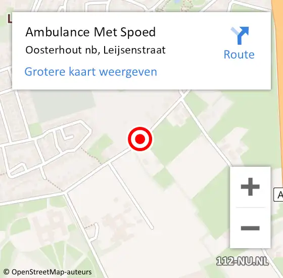 Locatie op kaart van de 112 melding: Ambulance Met Spoed Naar Oosterhout nb, Leijsenstraat op 6 januari 2020 22:20