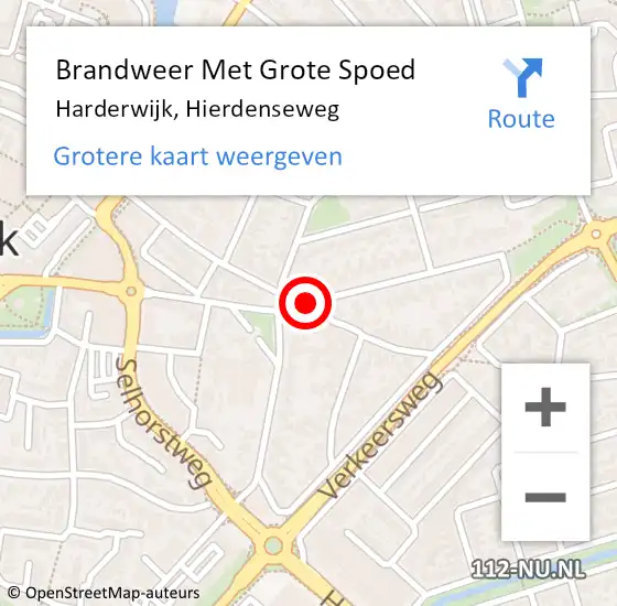 Locatie op kaart van de 112 melding: Brandweer Met Grote Spoed Naar Harderwijk, Hierdenseweg op 6 januari 2020 22:34