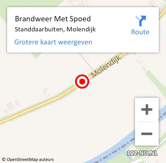 Locatie op kaart van de 112 melding: Brandweer Met Spoed Naar Standdaarbuiten, Molendijk op 6 januari 2020 23:54