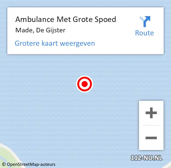 Locatie op kaart van de 112 melding: Ambulance Met Grote Spoed Naar Made, De Gijster op 7 januari 2020 00:28