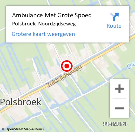 Locatie op kaart van de 112 melding: Ambulance Met Grote Spoed Naar Polsbroek, Noordzijdseweg op 29 september 2013 23:23