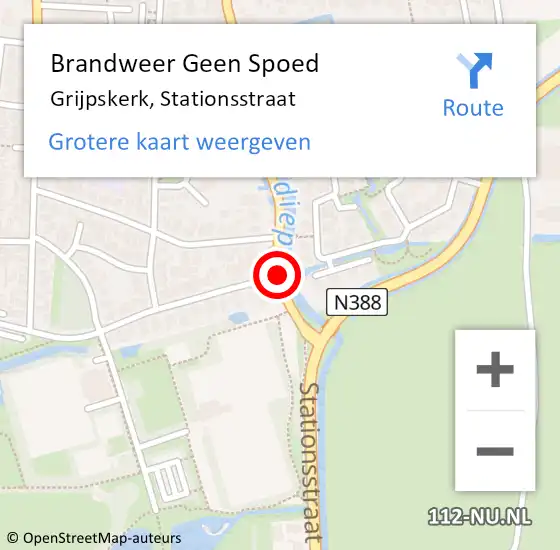 Locatie op kaart van de 112 melding: Brandweer Geen Spoed Naar Grijpskerk, Stationsstraat op 7 januari 2020 07:38