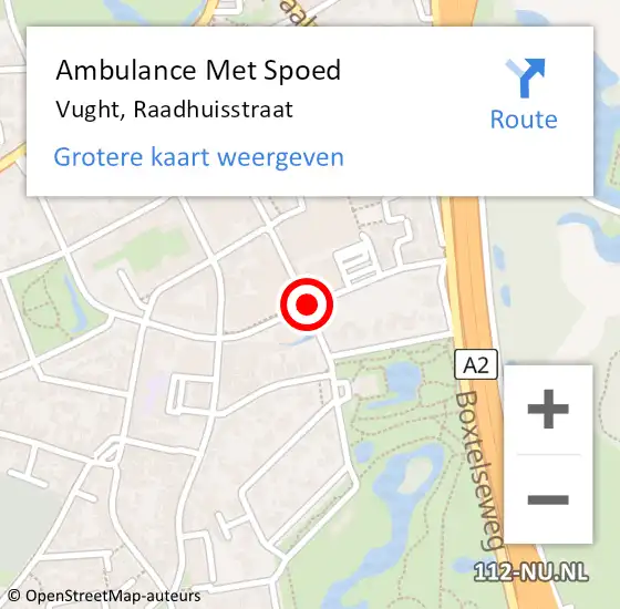 Locatie op kaart van de 112 melding: Ambulance Met Spoed Naar Vught, Raadhuisstraat op 7 januari 2020 08:10