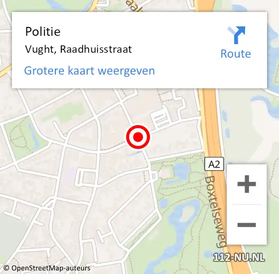 Locatie op kaart van de 112 melding: Politie Vught, Raadhuisstraat op 7 januari 2020 08:10