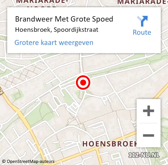 Locatie op kaart van de 112 melding: Brandweer Met Grote Spoed Naar Hoensbroek, Spoordijkstraat op 7 januari 2020 08:53